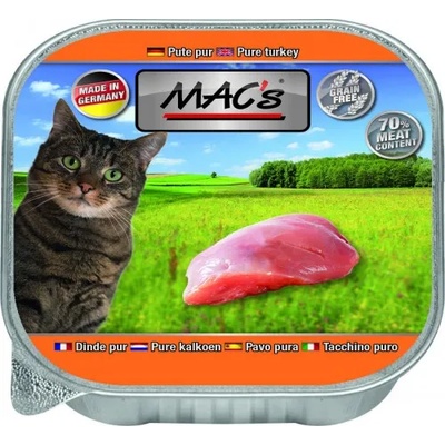 MAC's Mac’s Cat Adult GRAIN FREE, пастет за пораснали котки, БЕЗ ЗЪРНО, с чисто пуешко месо, 85 гр - Германия - 502VE