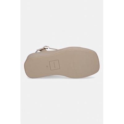 Calvin Klein сандали обувки със скосена пларформа WEDGE 70 SNDL WEBBING LTH (HW0HW02882)