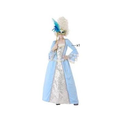BigBuy Carnival Маскировъчен костюм за деца Куртизанка Син Селесте Размер 10-12 години