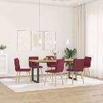 vidaXL Трапезни столове, 6 бр, виненочервени, плат (3315628)