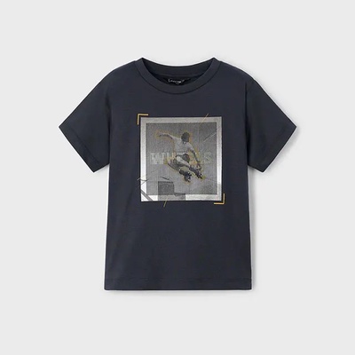 MAYORAL Тениска къс ръкав лентикулярна hd в тъмносив цвят за мини момче Майорал