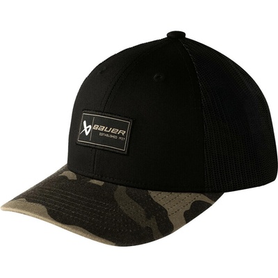 Bauer Curved Brim 2 Tone Camo Snapback čierna