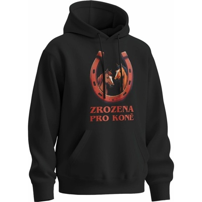 Sablio mikina s potiskem Zrozena pro koně černá