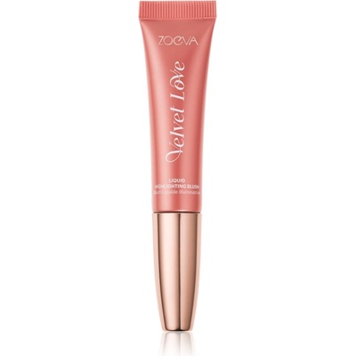 ZOEVA Velvet Love Liquid Highlighting Blush течен руж за озаряване на лицето цвят Peach Nectar 13ml