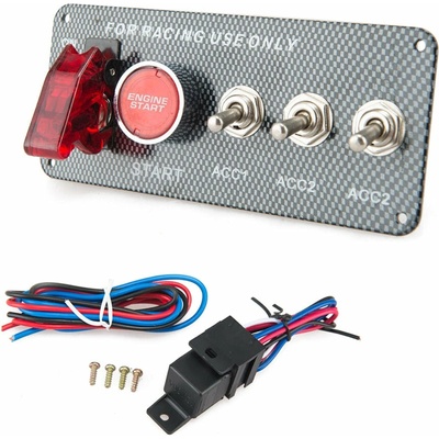 Panel s 4x spínači + tlačítko START, 12V