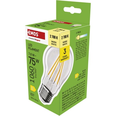 Emos LED FLM A60 7,8W75W 1 060lm E27 WW