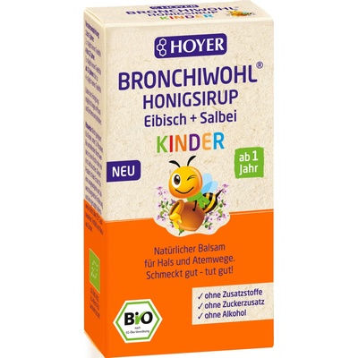 Hoyer Bronchiwohl Honey Syrup Marshmallow + Sage, за деца - 250 г