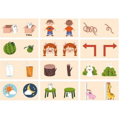 Viga Drevená skladačka Protiklady 24 dielov