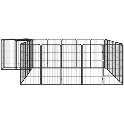 vidaXL 26panelová ohrádka pro psy černá 50 x 100 cm práškovaná ocel