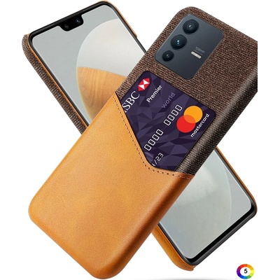 vivo S12/V23 5G Удароустойчив Cloth Texture Кожен Калъф и Протектор