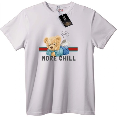 NOONEBRAND Тениска По-Спокойна Плюшена Мечка - L, White