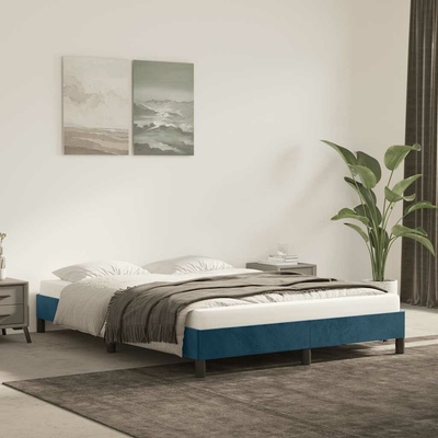 zahrada-XL 346974 Rám postele bez matrace tmavě modrý samet