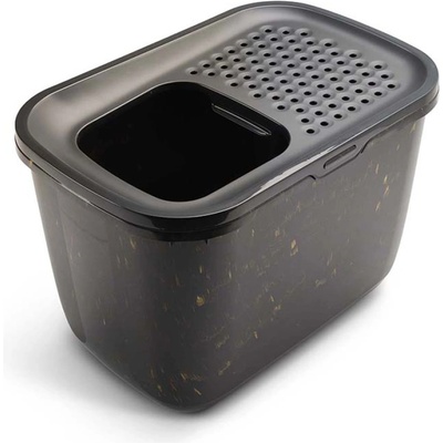 SAVIC Hop In - Котешка тоалетна с вход отгоре, черен мрамор 58.5 х 39 х 39.5см