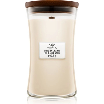WoodWick White Tea & Jasmine ароматна свещ с дървен фитил 609.5 гр