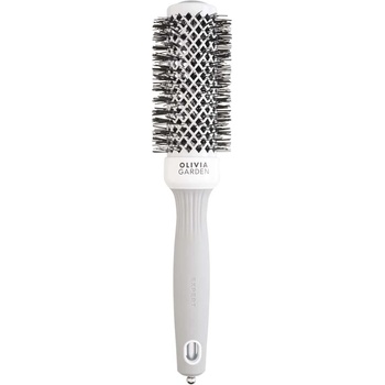 Olivia Garden Expert Blowout Shine Round Brush White & Grey 35 mm
