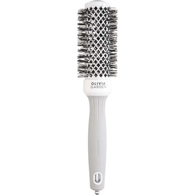 Olivia Garden Expert Blowout Shine Round Brush White & Grey 35 mm