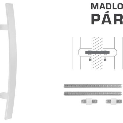 MPkovania FT - MADLO kód K41C 40x10 mm UN pár Rozteč madla: 300 mm, Rozmer profilu madla: 40x10 mm, Dĺžka: 500 mm