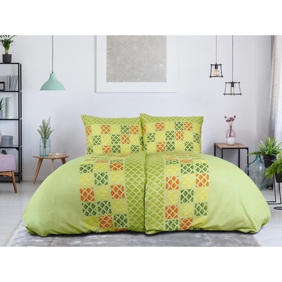 Textilomanie obliečky z mikrosaténu VELLARI zelené 70x90 140x200