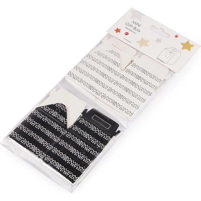 Dárková mini krabička s visačkou, střední, 4 stříbrná