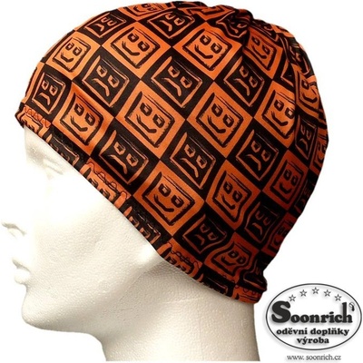 Soonrich multifunkční šátek oranžový smajlíci seor004