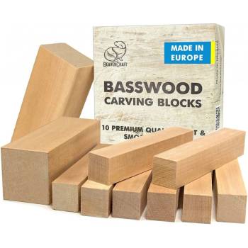 BeaverCraft polotovary Wood Carving Blocks Set 10pcs of Basswood lípa