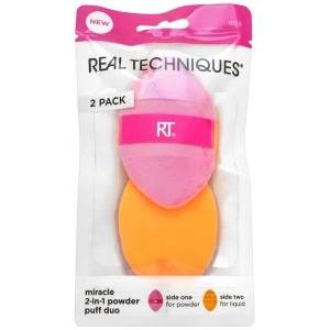 Real Techniques Miracle 2-in-1 Makeup Powder Puff Duo гъбичка за фон дьо тен