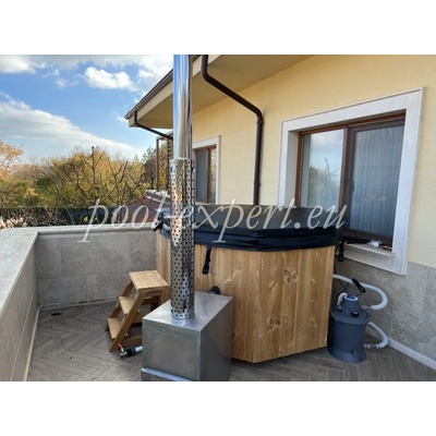 POOL EXPERT Дървено джакузи осмоъгълно 1.80 х 1.80 м, с печка на дърва
