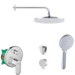 SANITINO - Душ гарнитура Hansgrohe със смесител и скрито тяло, аксесоари kielle, хром SANI21HKK010 (SANI21HKK010)