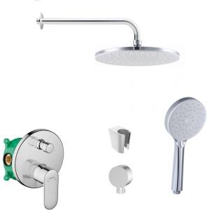 SANITINO - Душ гарнитура Hansgrohe със смесител и скрито тяло, аксесоари kielle, хром SANI21HKK010 (SANI21HKK010)