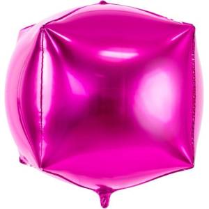 Party Deco Фолиев Балон Куб, Тъмно Розов, 35x35x35 см (FB14M-006)