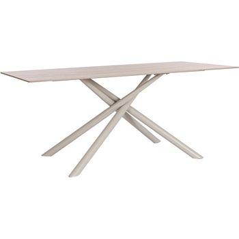 Bizzotto Трапезна маса Arjita, 180x90 см, бежова, мраморен ефект (0730336)