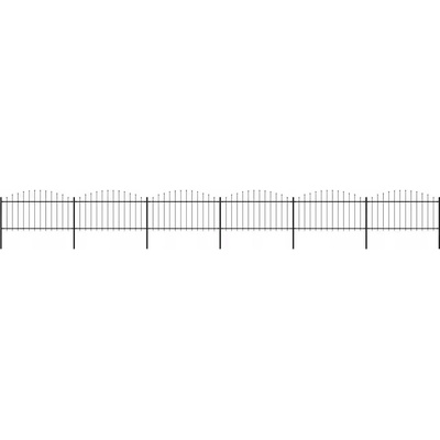 vidaXL Zahradní plot s hroty ocel (1,25–1,5) x 10,2 m černý