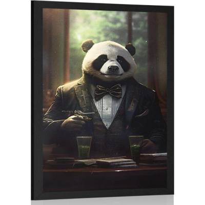 Plakát zvířecí gangster panda - 40x60 silver