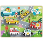 Tooky Toy Дървен пъзел 3d транспортни средства th634 - megatools