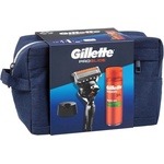 Gillette ProGlide Мъжки подаръчен комплект с несесер: Самобръсначка, гел за бръснене и поставка