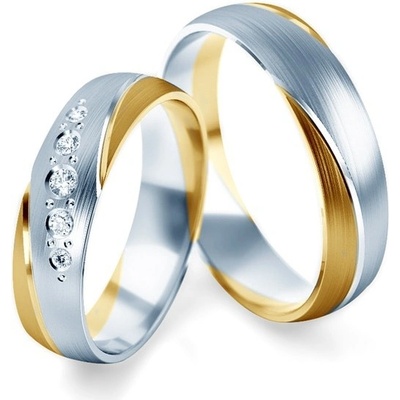 Savicki Snubní prsteny dvoubarevné zlato kulaté SAVOBR302