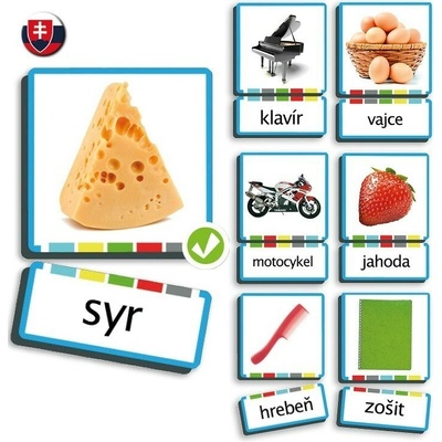 Karty s obrázkami a názvami predmetov SK