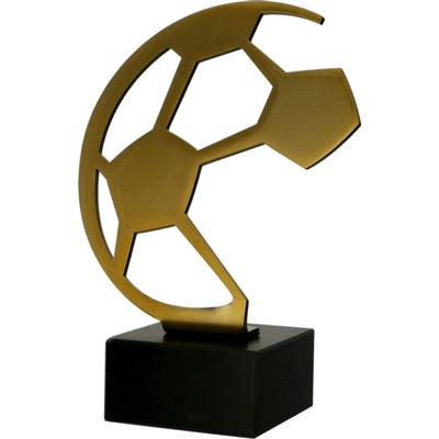 Zlatá kovová trofej Fotbalový míč Výška: 31 cm