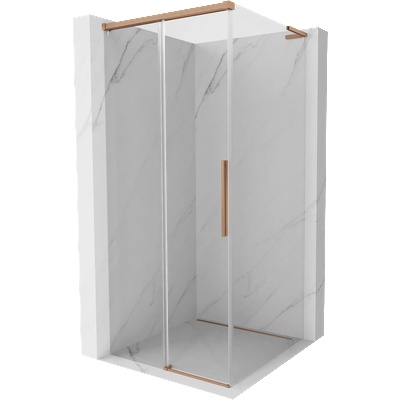 Mexen Rox L плъзгаща се душ кабина 95 x 95 cm, прозрачна, четкана мед - 8C2L-095-095-65-00 (8C2L-095-095-65-00)