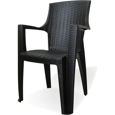 Mega Plast plastové křeslo AMELIA polyratan, antracit