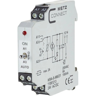 Spojovací modul 24, 24 V/AC, V/DC (max) 1 přepínací kontakt Metz Connect 11061213 1 ks