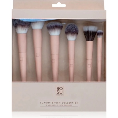 SOSU Cosmetics Luxury Brush P01 štetec na púder 1 ks + P02 štetec na bronzer 1 ks + P03 štetec na make-up 1 ks + P04 štetec na detaily 1 ks + P05 stredný štetec na tekuté, krémové a púdrové produkty 1