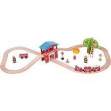 Bigjigs Rail Dřevěná vláčkodráha hasičská stanice