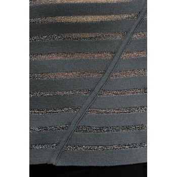 Simona Corsellini Пуловер Simona Corsellini в сиво от лека материя с ниско поло A25CPMGO1301 (A25CPMGO1301)