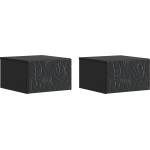 vidaXL Спален шкаф с монтаж на стена 2 бр. Черно 49 x 34, 5 x 20 см (898788)