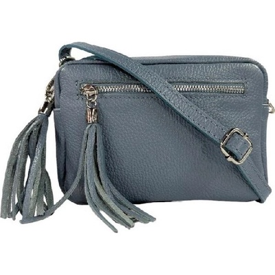 Vera Pelle dámská kožená malá crossbody kabelka modrá