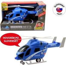 MaDe Vrtuľník policajný na zotrvačník so svetlom a zvukom 20cm