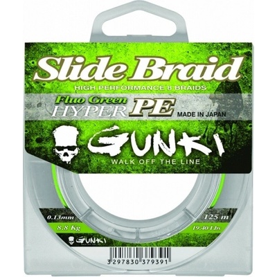 Gunki Šňůra Slide Braid Fluo Green 125m 0,08mm 6,6kg