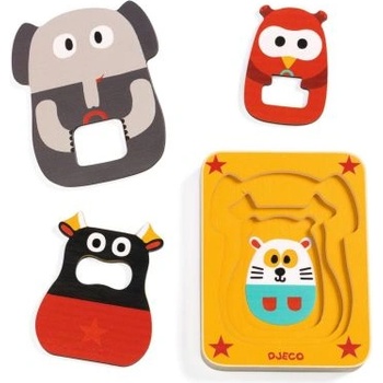 Image 1 of DJECO - Дървен трислоен пъзел - Лео и Ко (DJ01475)