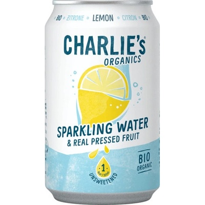 Charlie's Organics sycená pitná voda s citronovou šťávou 330 ml